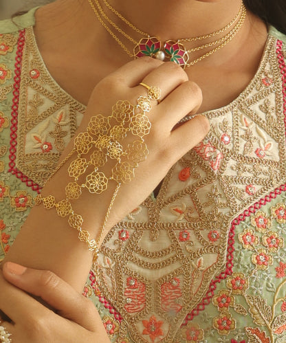 Gul Citrus Crush Haathphool - 925 Silver-Gold Plated