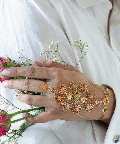 Gul Citrus Crush Haathphool - 925 Silver-Gold Plated