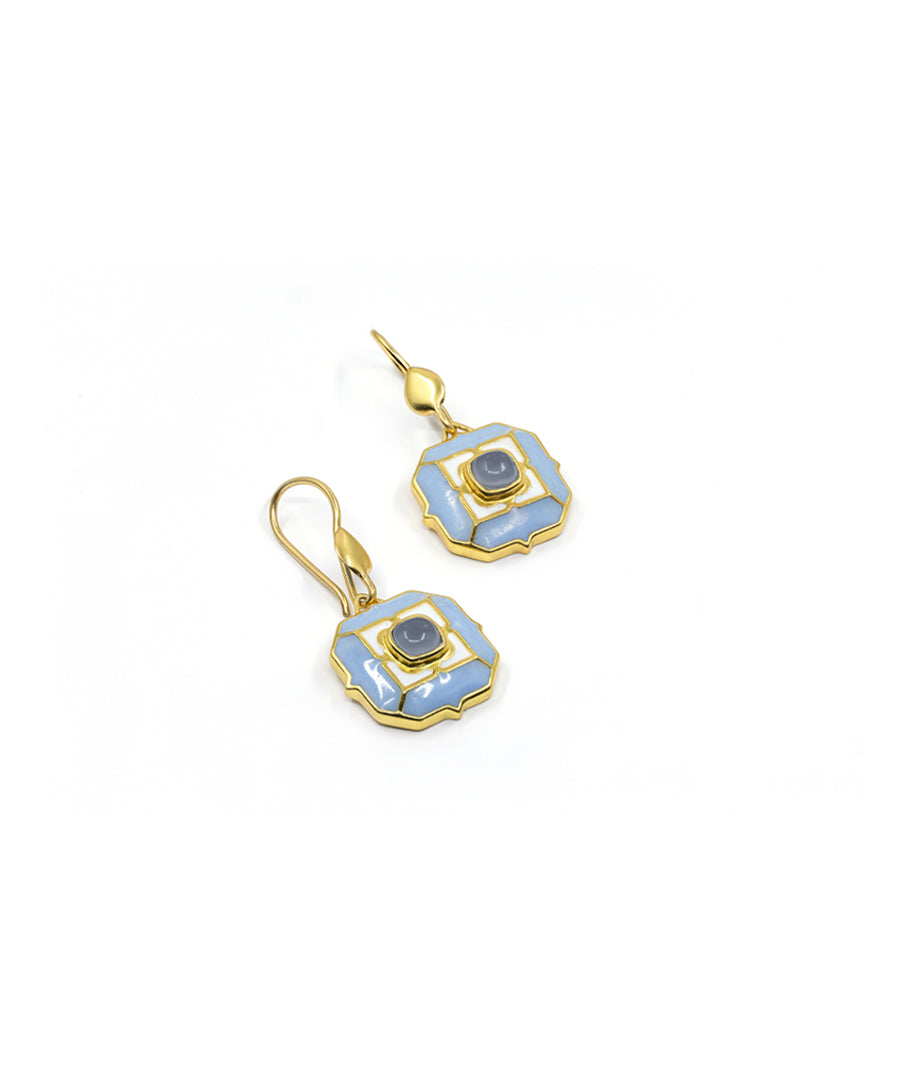 Tranquil Ripple Blue Sea Breeze Hook Earrings