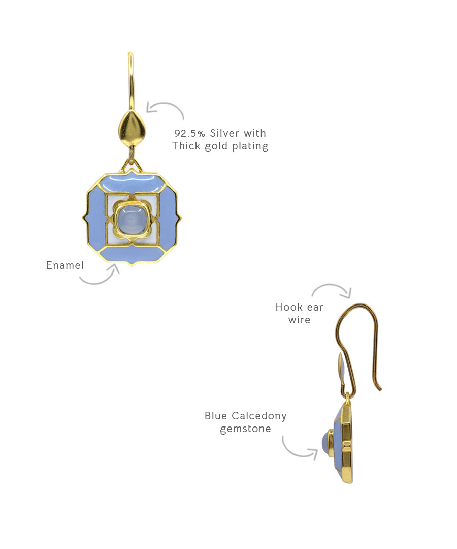 Tranquil Ripple Blue Sea Breeze Hook Earrings