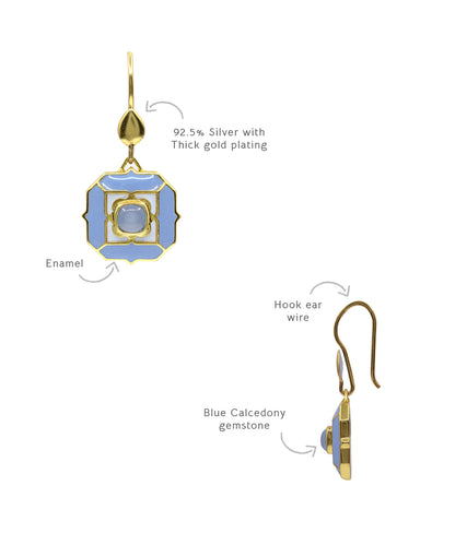 Tranquil Ripple Blue Sea Breeze Hook Earrings