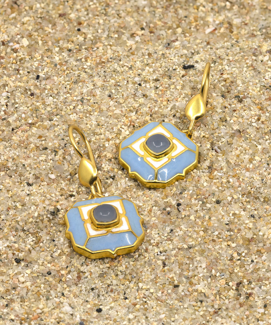 Tranquil Ripple Blue Sea Breeze Hook Earrings