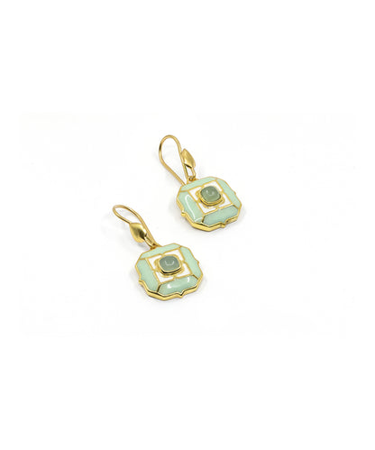 Foggy Green Tranquil Sea Breeze Hook Earrings