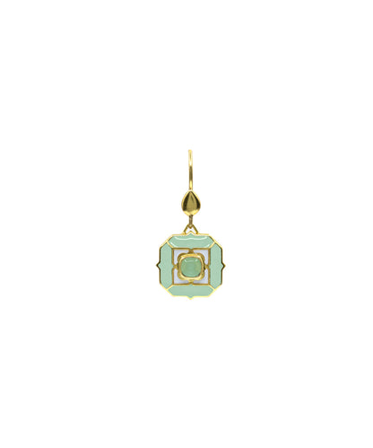 Foggy Green Tranquil Sea Breeze Hook Earrings