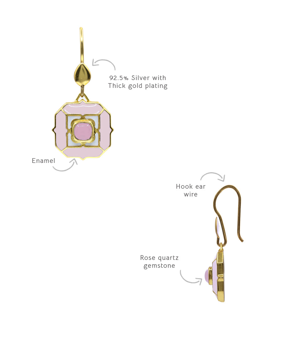Tranquil Clody Pink Sea Breeze Hook Earrings