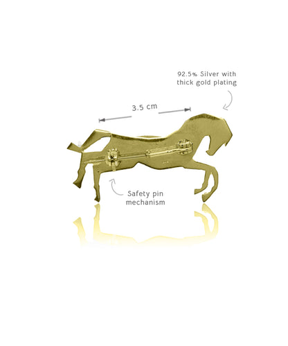 Golden Untamed Horse Lapel Pin