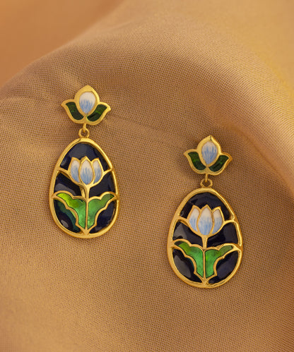 Lotus Lapel Pin & Lotus Earrings with Pocket Square - Gift Box for Him and Her - Sterling Silver