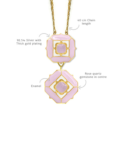 925 silver elegant chain necklace with gold plating, studded with gemstone by manner india.