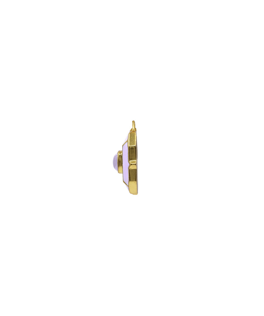 Gold plated enameled pendant necklace.