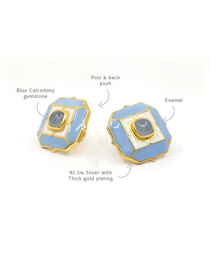 Ripple Blue Tranquil Breeze Stud Earrings