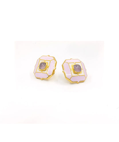Cloudy Pink Tranquil Breeze Stud Earrings
