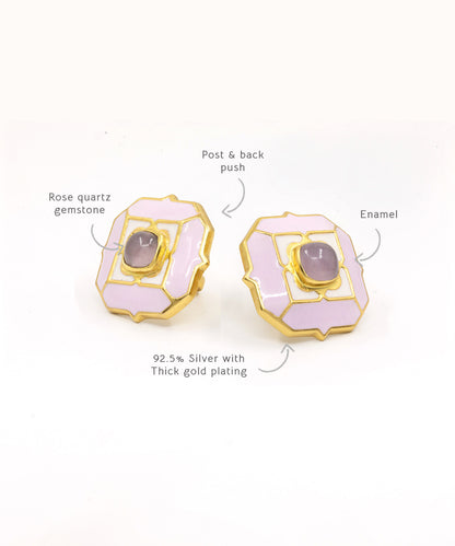 Cloudy Pink Tranquil Breeze Stud Earrings