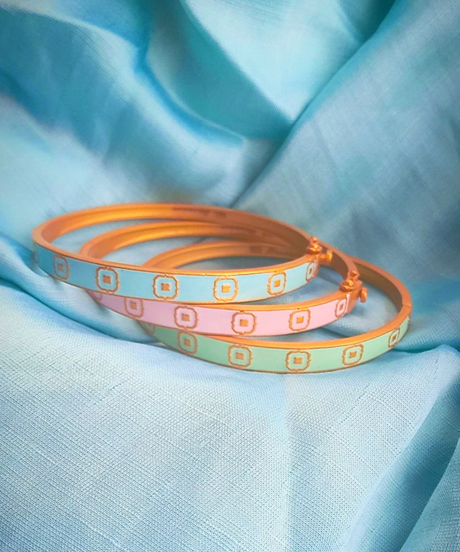 Silver gold plated open bangle bracelet from tranquil collection.