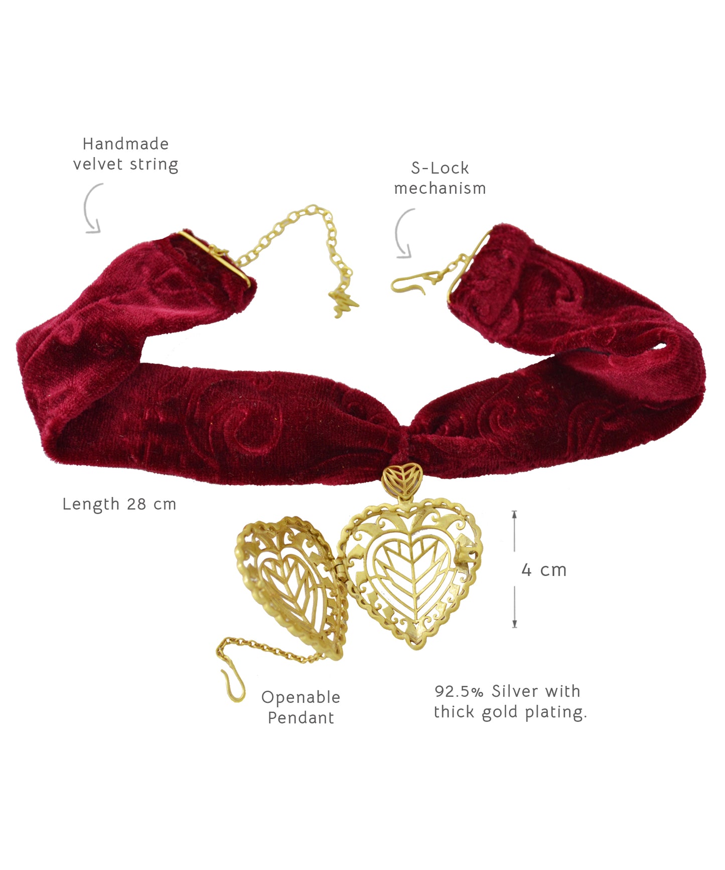 Rakaan Velvet Choker Necklace — Vintage Gold