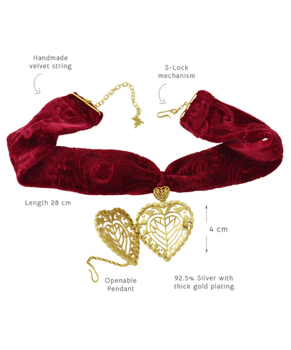 Rakaan Velvet Choker Necklace — Vintage Gold