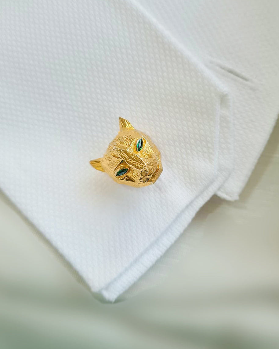 Manner India panther cufflinks handcrafted  in 925 sterling silver