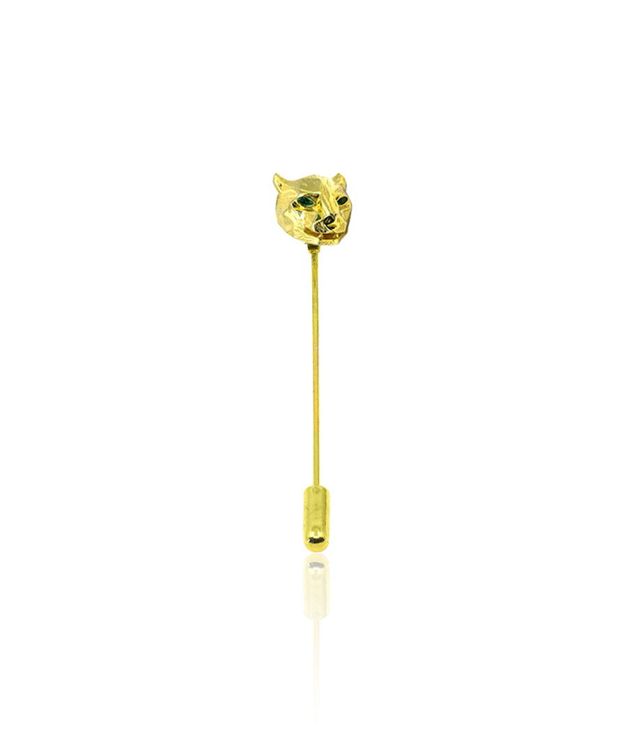 Golden Untamed Panther Lapel Pin
