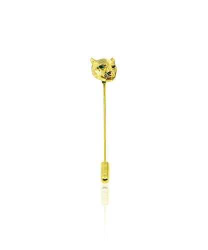Golden Untamed Panther Lapel Pin