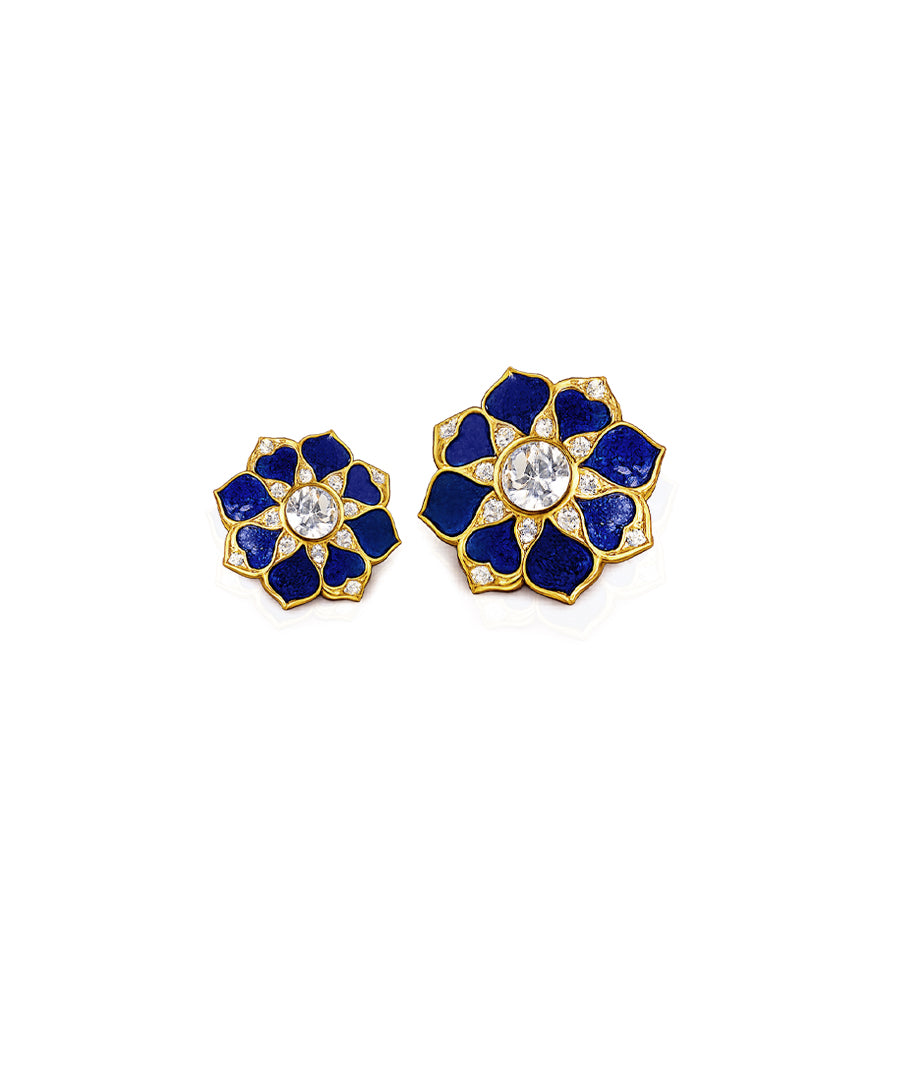 Rajwada blue kurta button for festive styling