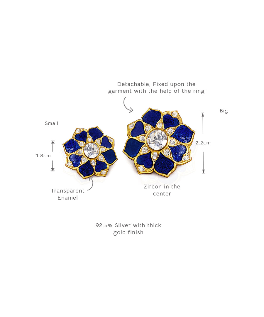 Designer blue Sherwani Button with royal inspired design