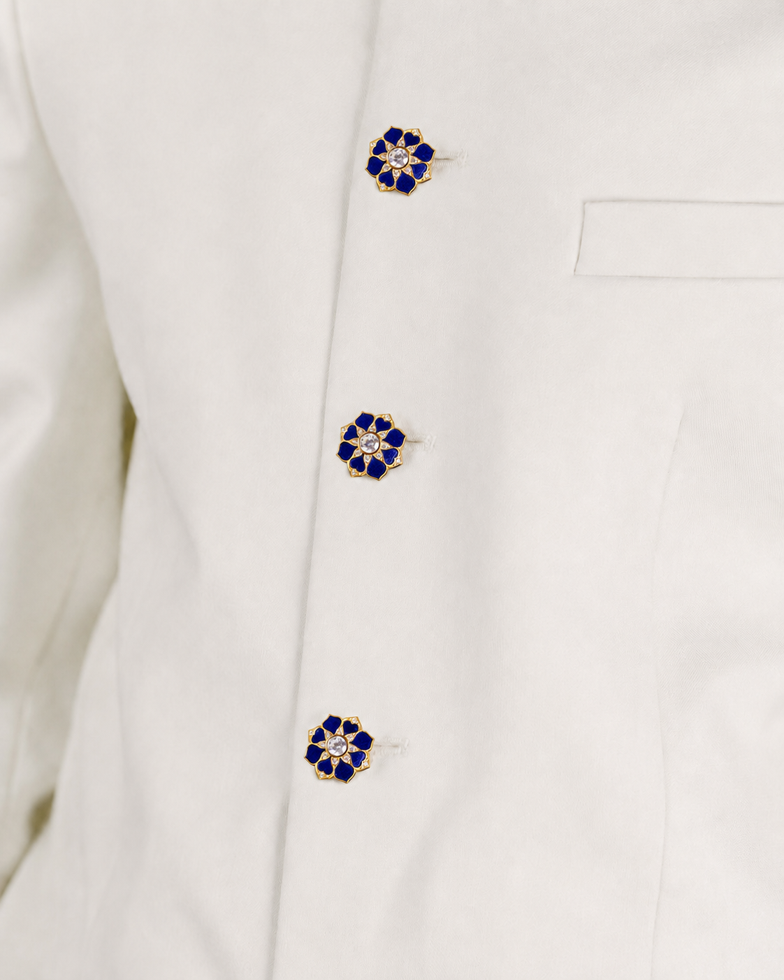 Royal blue designer button for sherwani and kurta