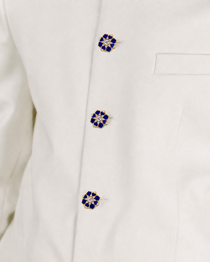 Royal blue designer button for sherwani and kurta