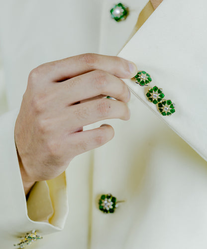Green Rajwada Sherwani Buttons
