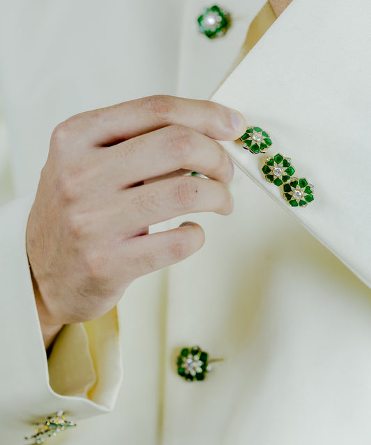 Green Rajwada Sherwani Buttons
