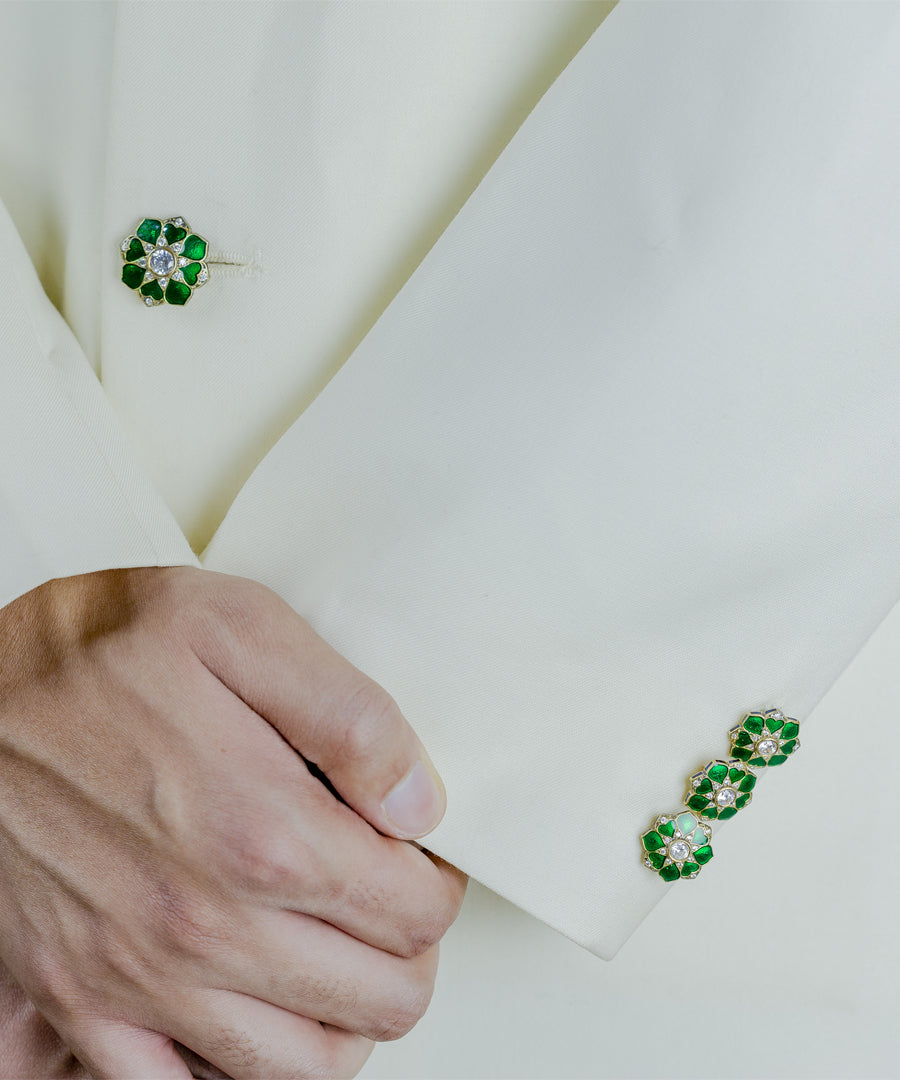 Green Rajwada Sherwani Buttons