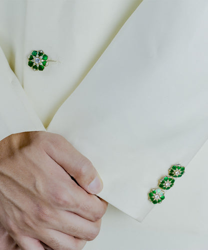 Green Rajwada Sherwani Buttons
