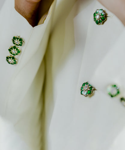 Green Rajwada Sherwani Buttons