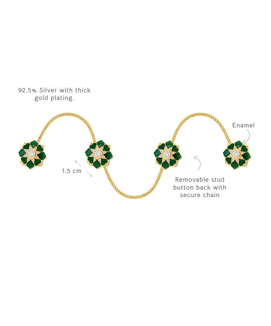 Rajwada Kurta Buttons Green