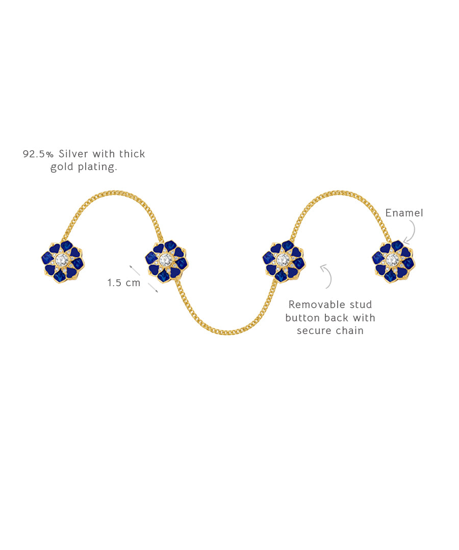 Rajwada Kurta Buttons Deep Blue