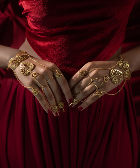 Rakaan Haathphool Bracelet — Gold Plated