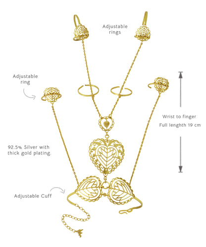 Rakaan Haathphool Bracelet — Gold Plated