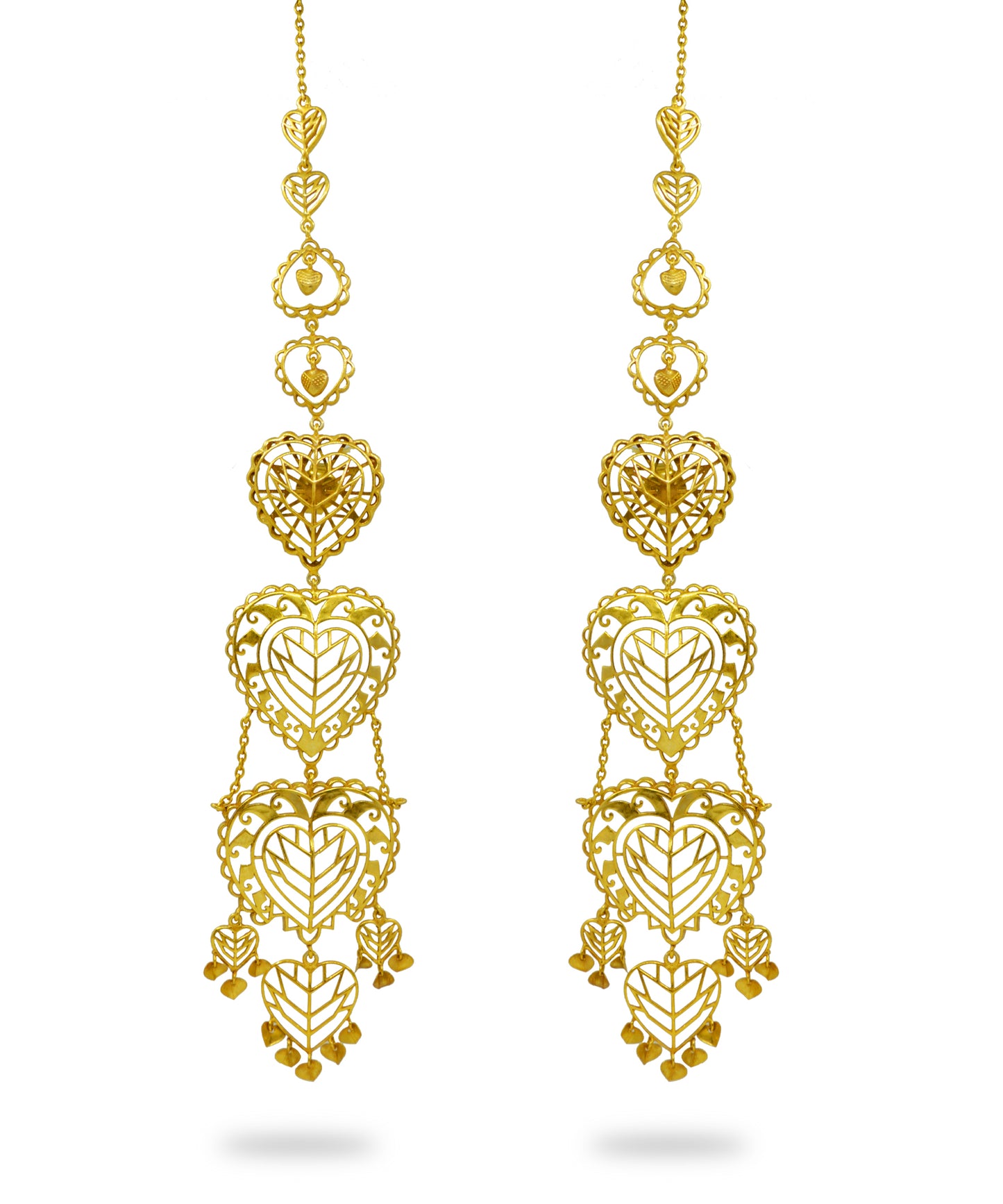 Rakaan Oversized Heart Earrings — Gold Finish
