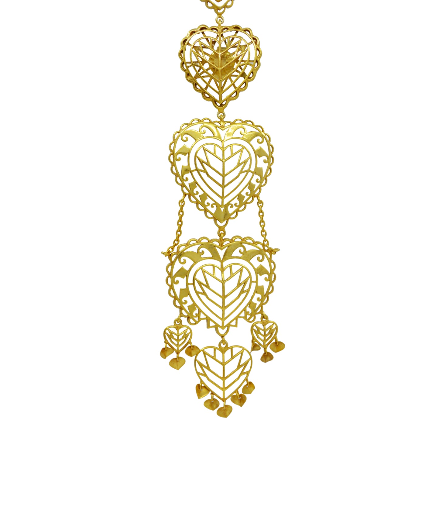 Rakaan Oversized Heart Earrings — Gold Finish
