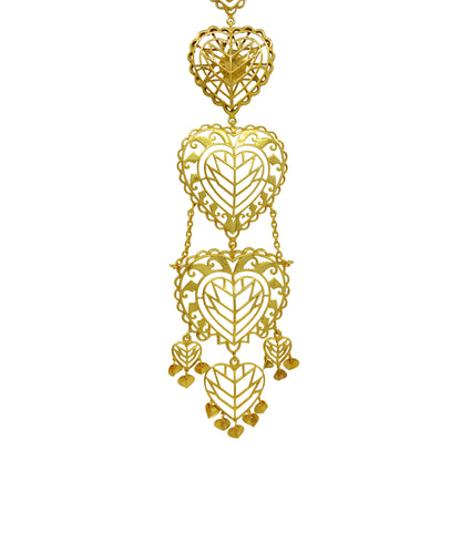 Rakaan Oversized Heart Earrings — Gold Finish