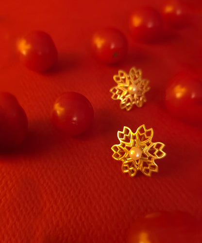 Rakaan Ranjha Stud Earrings — Gold Finish