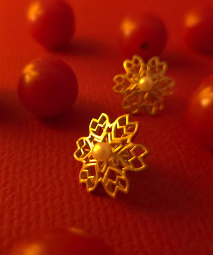 Rakaan Ranjha Stud Earrings — Gold Finish