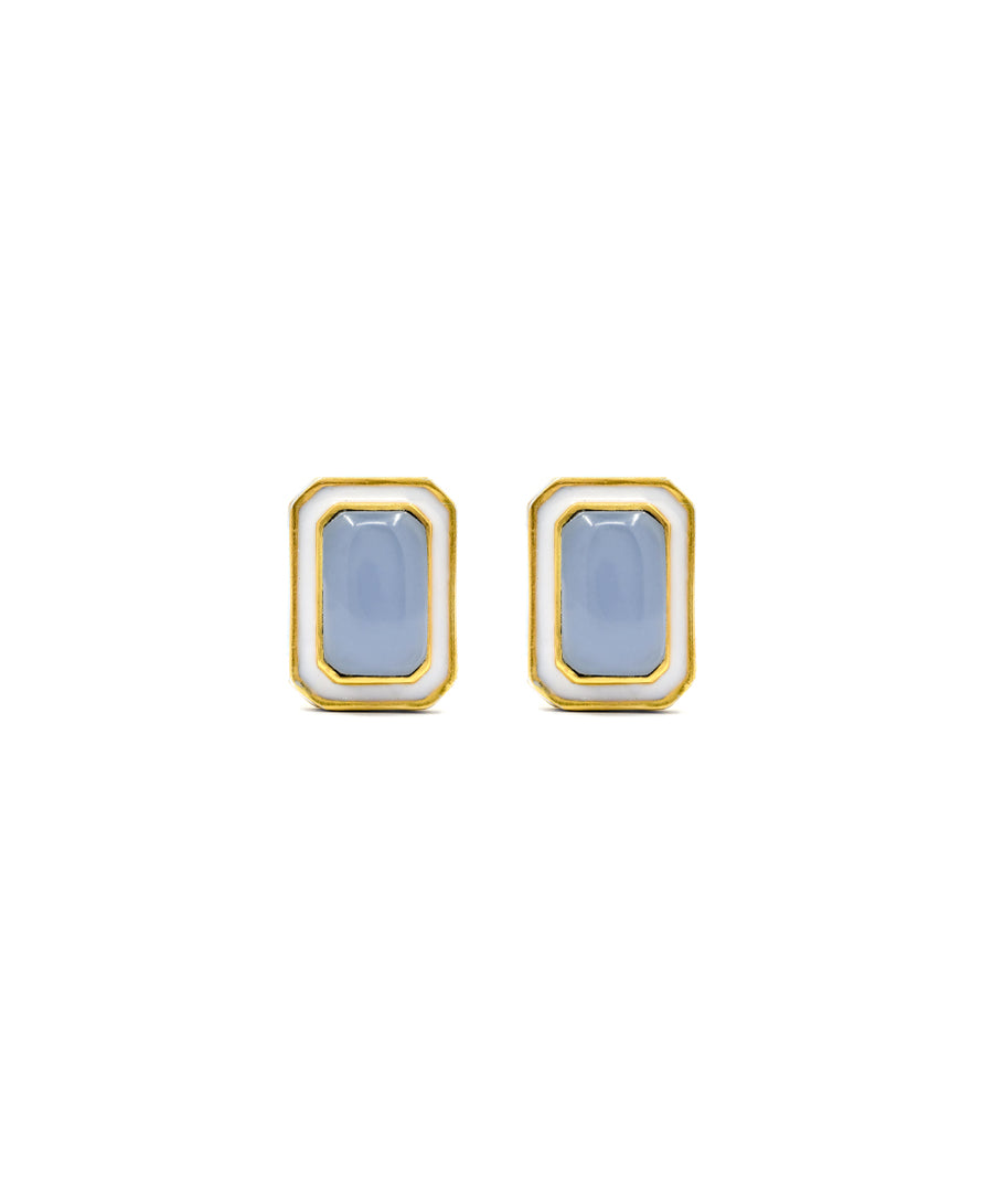 Tranquil Ripple Blue Vitamin Sea Stud Earrings