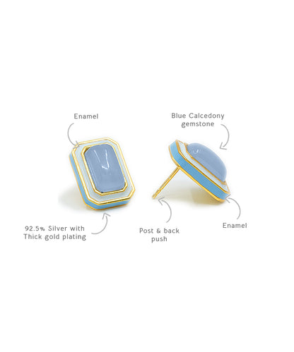 Tranquil Ripple Blue Vitamin Sea Stud Earrings