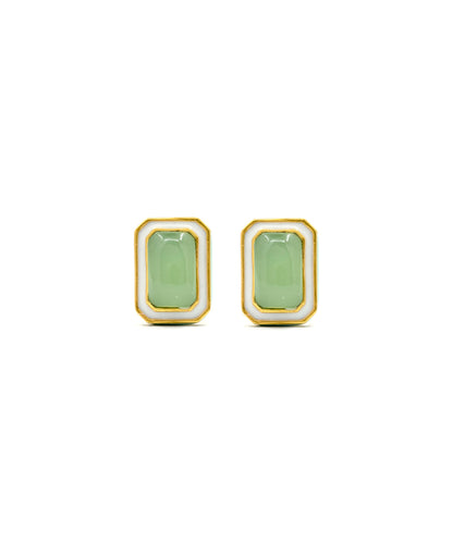 Tranquil Foggy Green Vitamin Sea Stud Earrings