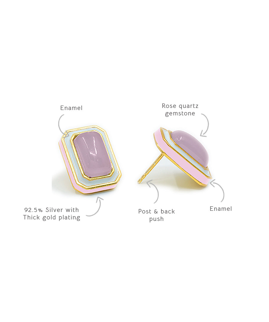 Tranquil Clody Pink Vitamin Sea Stud Earrings