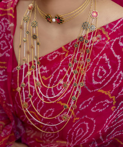 Zaira long chain necklace handcrafted in 92.5% sterling silver.