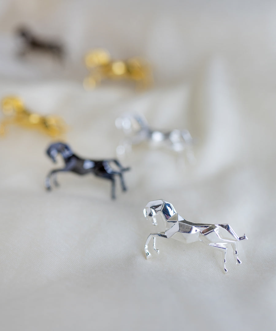 Silver Untamed Horse Lapel Pin