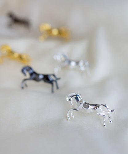 Silver Untamed Horse Lapel Pin