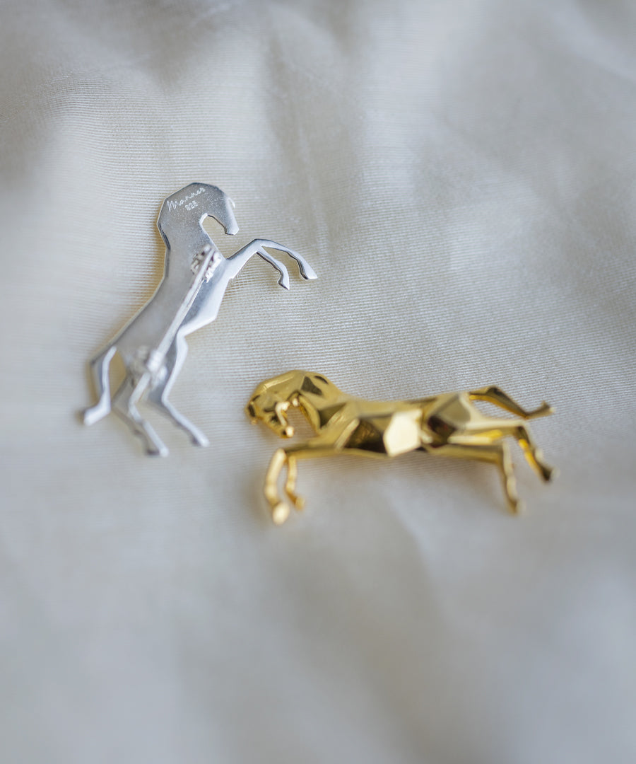 Golden Untamed Horse Lapel Pin