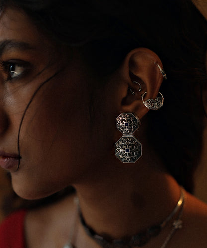 Goonj Surlio Earrings - Silver Oxide Finish