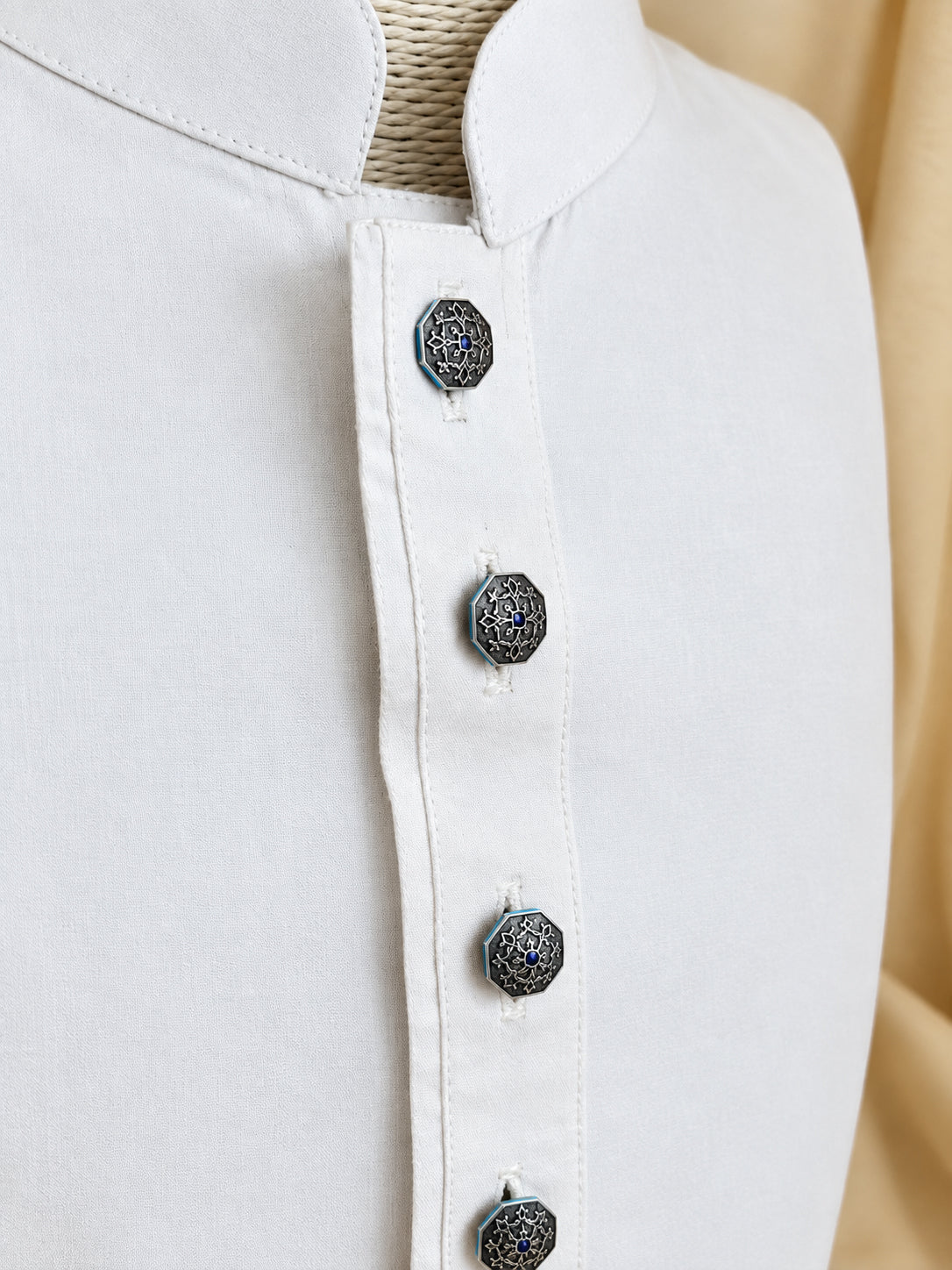 Goonj Kurta Buttons - Silver Oxide Finish